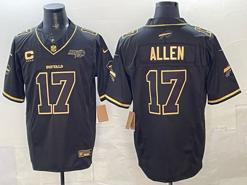 Men 2026 Buffalo Bills #17 Allen Black Gold 4th generations Nike Limited NFL Jersey style 031